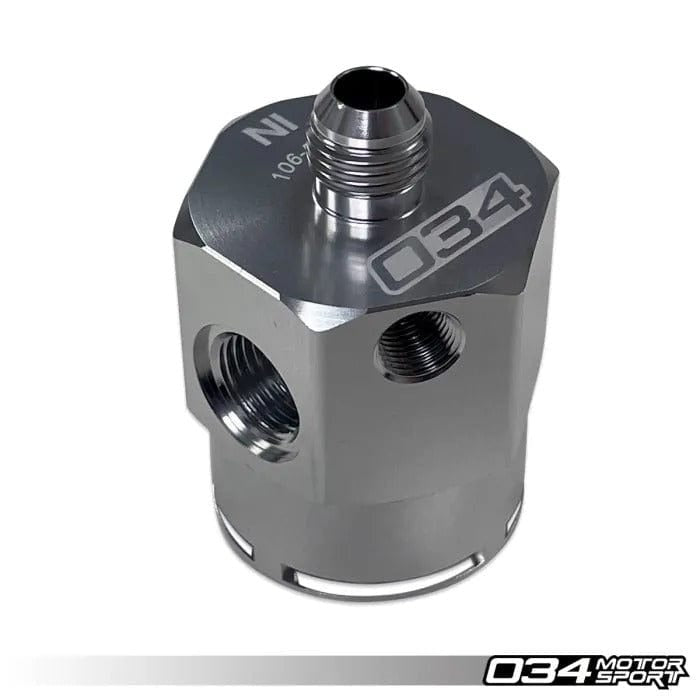 034Motorsport Fuel Pressure Regulator Housing Adapter (FPR Remote Mount) - Billet Aluminum