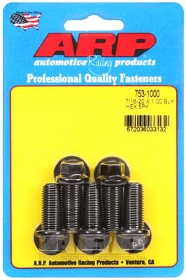 ARP 7/16-20 x 1.000 Hex Black Oxide Bolts (Set of 5)