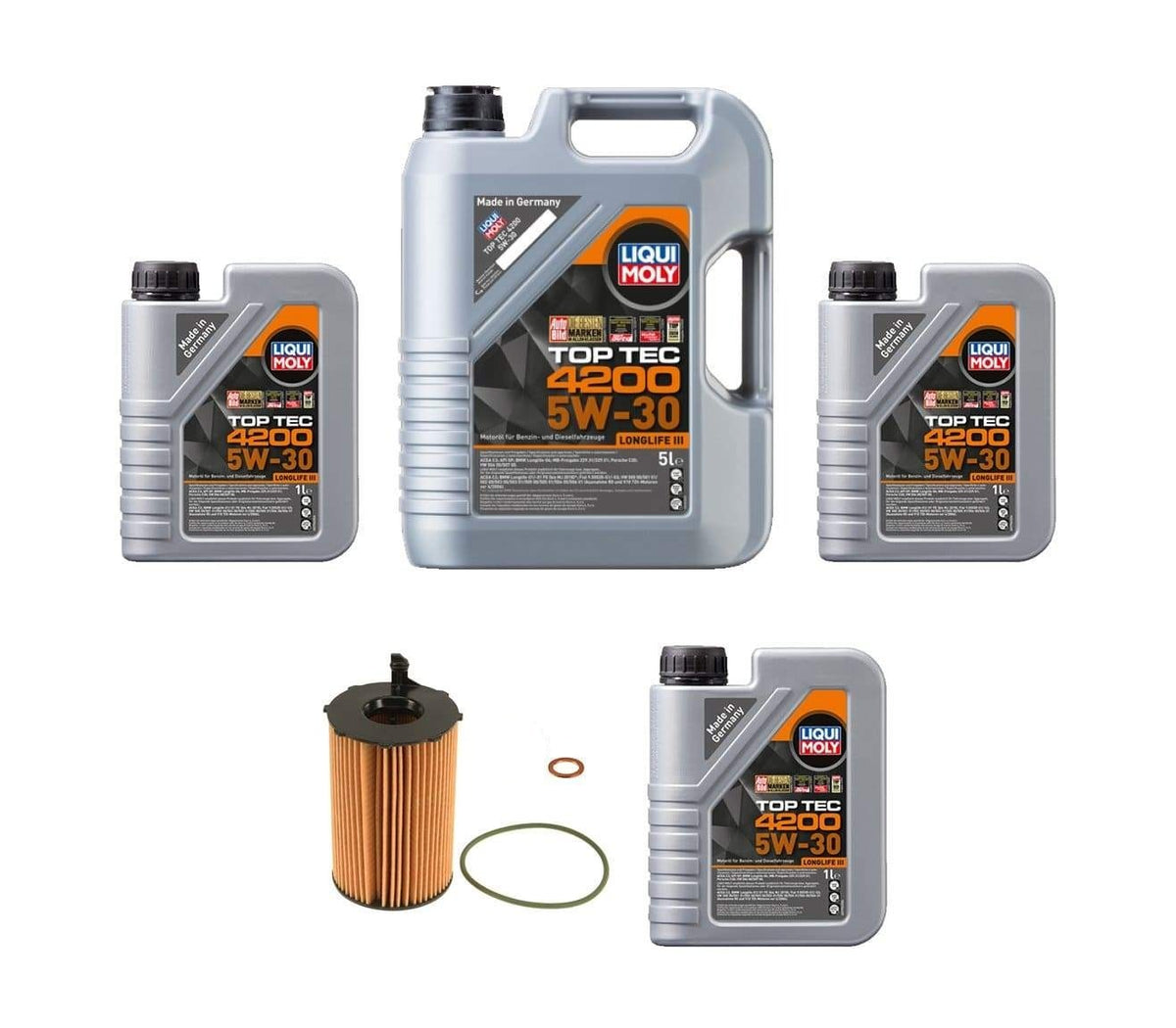 Oil Service Kit - Liqui Moly TOP TEC 4200 SAE 5W-30 / 2013-2016 / 3.0L V6 TDi / Q7 / Touareg