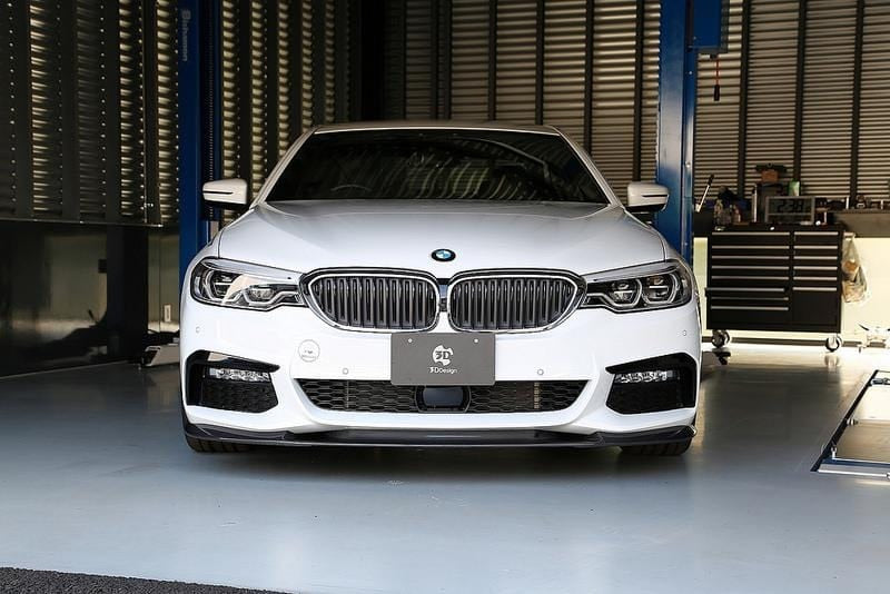 3D Design - 5 Series G30 M-Sport Front Lip Spoiler Msport Only Carbon
