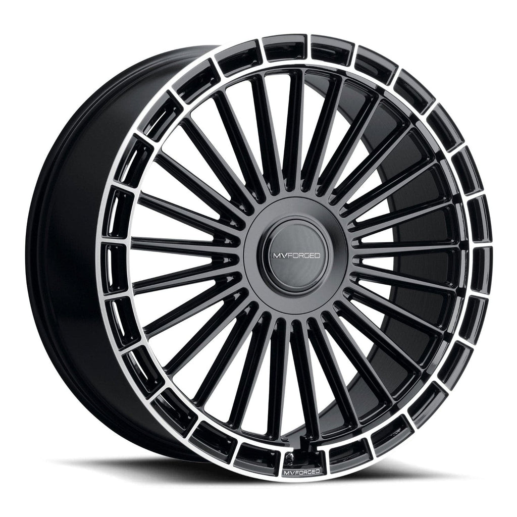 MV Forged MVF40 24" 5x110 up to 5x130 Gloss Black Diamond Ring (Custom Wheel)