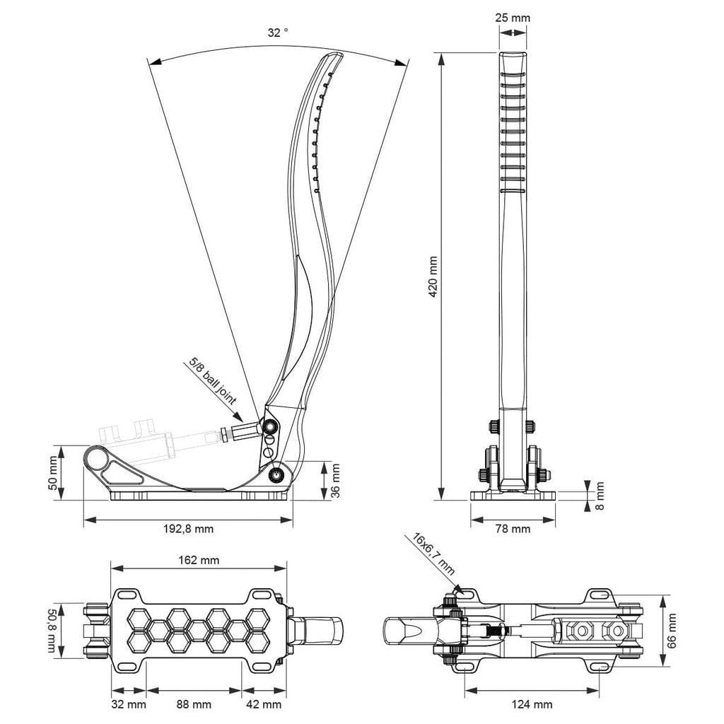 Nuke Performance Hydraulic Handbrake DriftSpec Pro, Billet Organic Flow 420mm