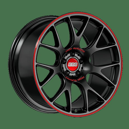 BBS CH-R 18" 5x112 Satin Black/Red Lip