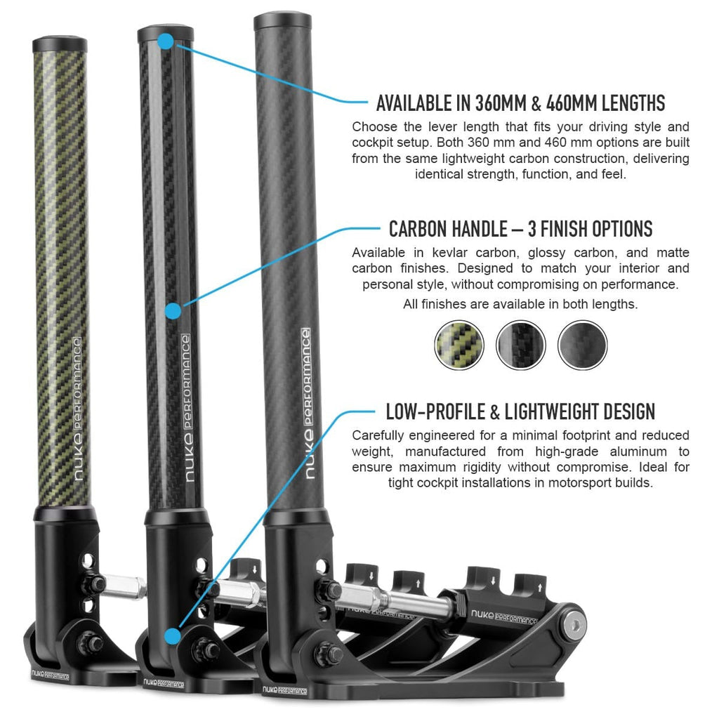 Nuke Performance Hydraulic Handbrake DriftSpec Pro, Matte Carbon 360/460mm