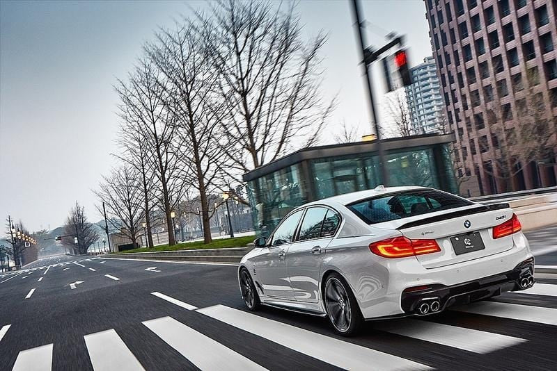 3D Design - 5 Series G30 M-Sport Rear Diffuser Type 1 installs with OE M-Sport Diffuser