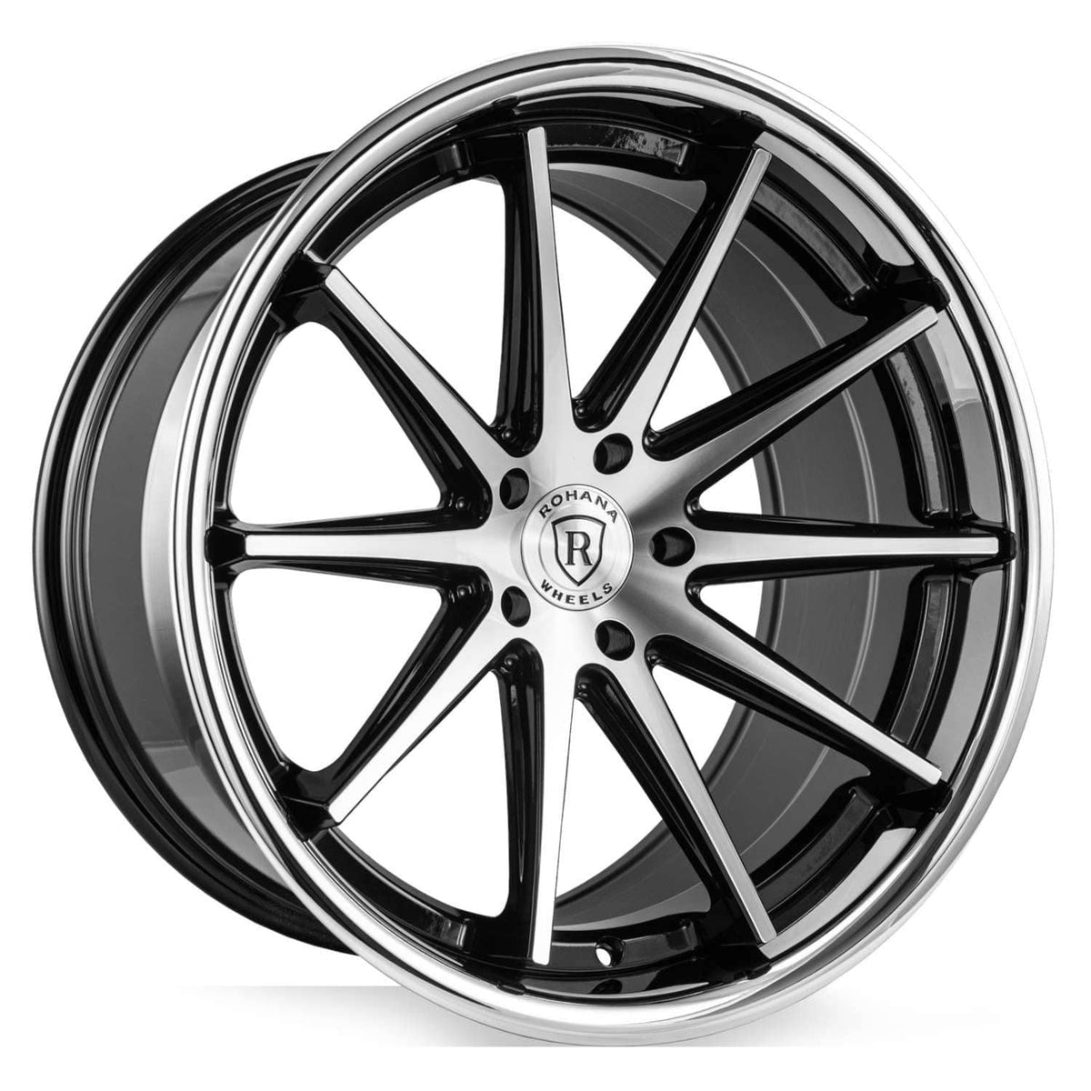 Rohana RFC10 19" 5x112 Machine Black/Chrome Lip