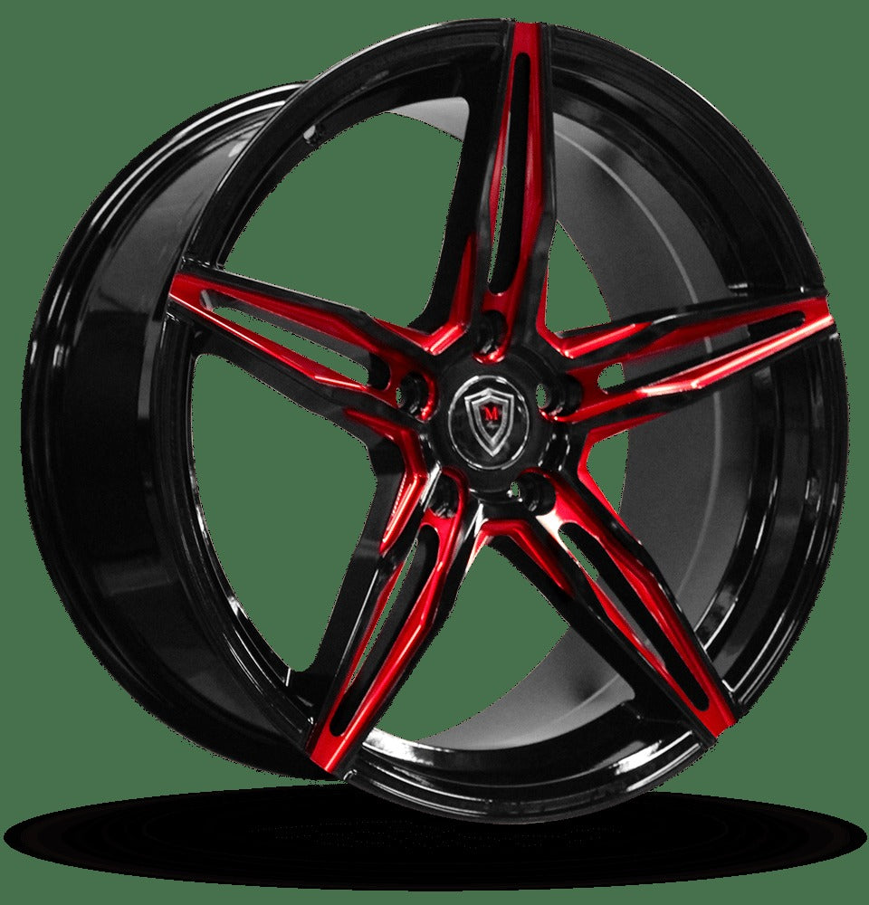 Marquee Wheels M8888 18" 5x112 Black / Red Milling