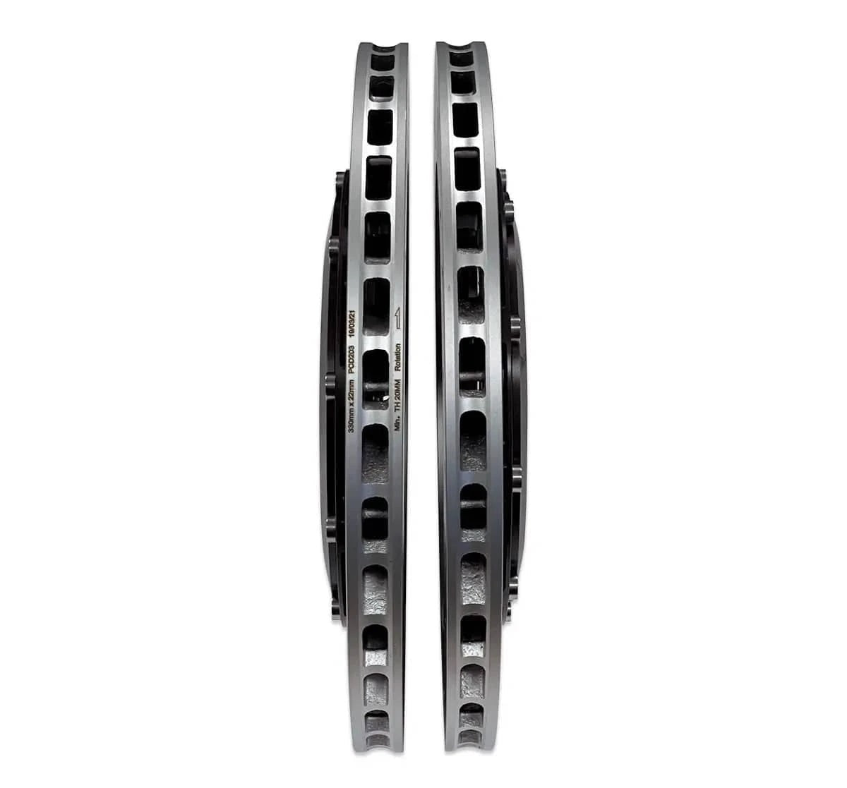 034 Motorsport 2-Piece Floating Rear Brake Rotor 370mm Upgrade for B9/B9.5 Audi A4/S4, A5/S5, Q5/SQ5, & RS4/RS5