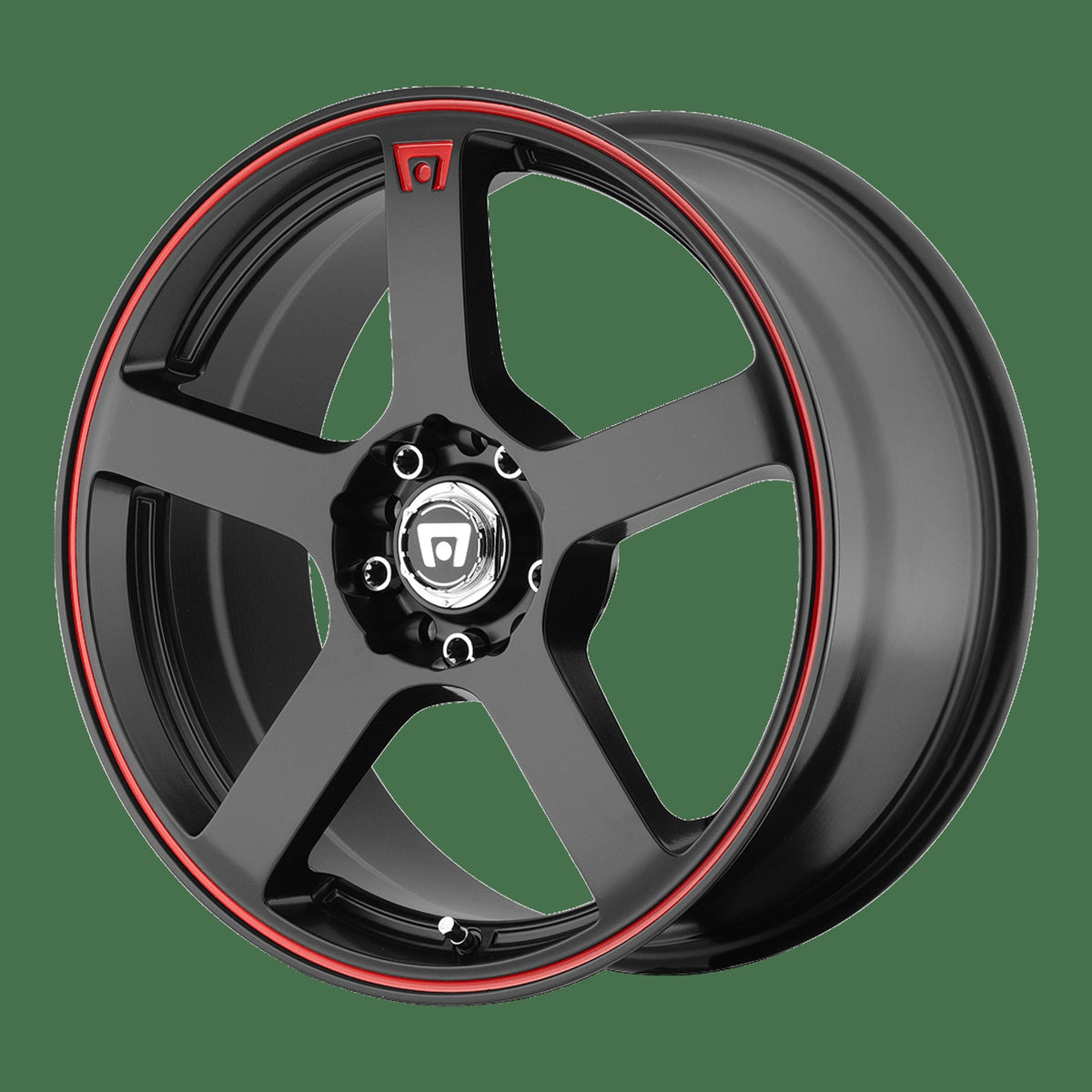 Motegi Cast MR116 FS5 18" 5x112/5x114.3 Matte Black W/ Red Stripe