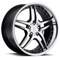 MRR RW2 19" 5x112 Black Machined Face w/ Chrome Lip