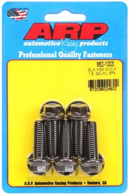 ARP M10 x 1.50 x 30 hex black oxide bolts (Set of 5)