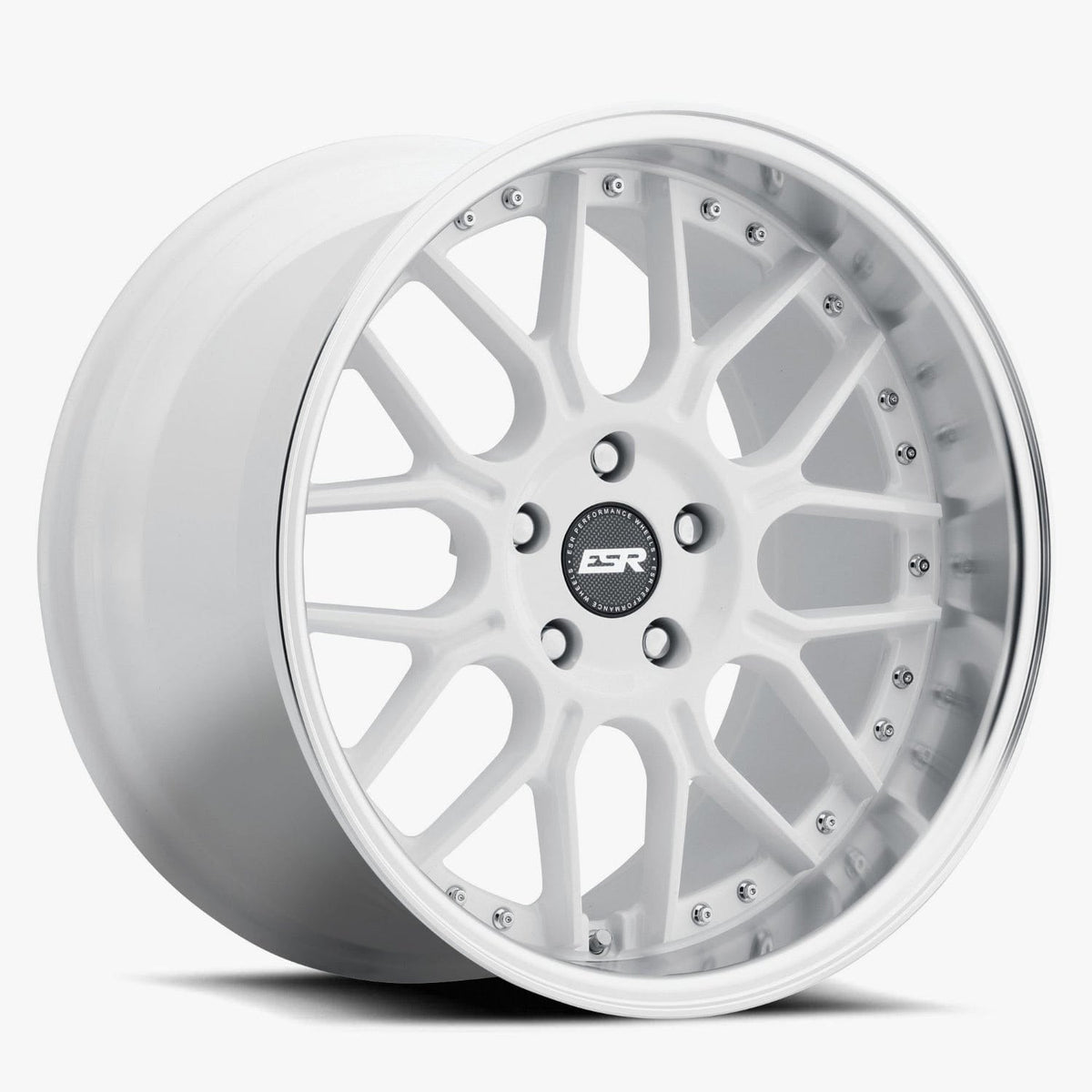 ESR CS18 19" 5x112 (Custom Drill) Gloss White w/ Machined Lip
