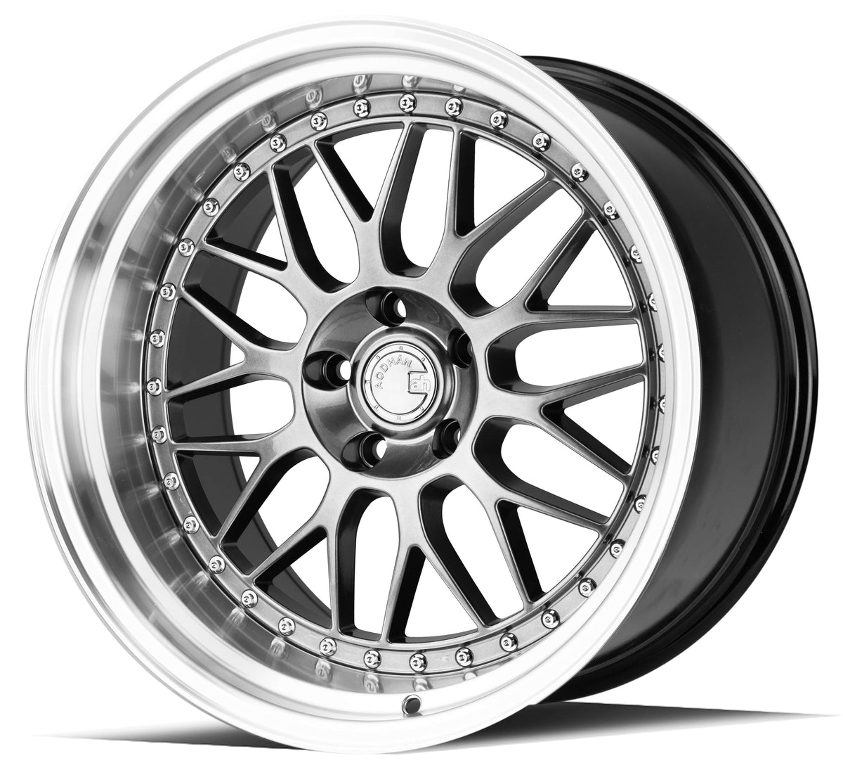 Aodhan AH02 19" 5x112 Hyper Black w/ Machined Lip