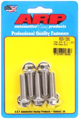 ARP 3/8-16 x 1.250 Hex SS Bolts (Set of 5)