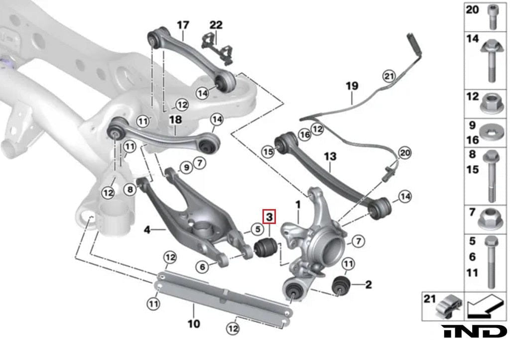 Fall-Line Motorsports Rear Lower Control Arm Bearing Set (Outer) - BMW / E9X / M3 / E82 / 1M