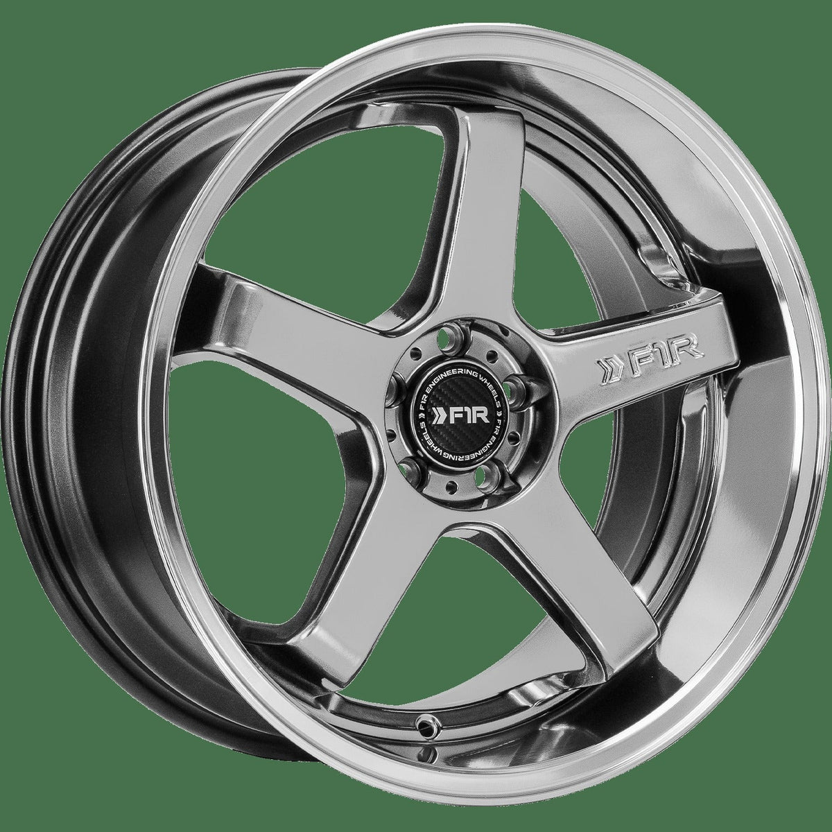 F1R FC5 18" 5x112 Hyper Black w/ Polish Lip