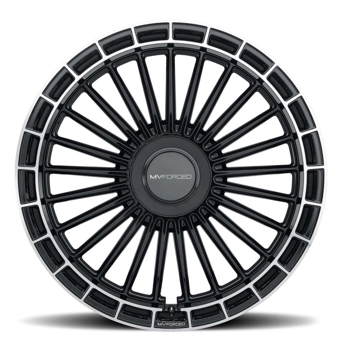 MV Forged MVF40 24" 5x110 up to 5x130 Gloss Black Diamond Ring (Custom Wheel)