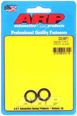 ARP 7/16in ID 5/8in OD Machined Chamfer Black Washer - 2 Pack