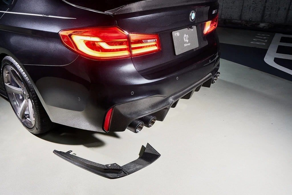 3D Design F90 M5 Carbon Rear Under Splitter Set