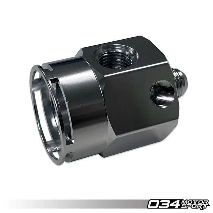 034Motorsport Fuel Pressure Regulator Housing Adapter (FPR Remote Mount) - Billet Aluminum