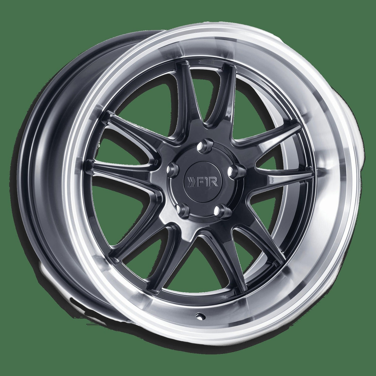 F1R F102 18" 5x100 Gloss Black w/ Polish Lip (NLA)