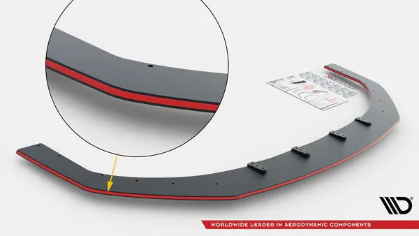 Maxton Design Street Pro Front Splitter Volkswagen Golf R Mk8 Facelift