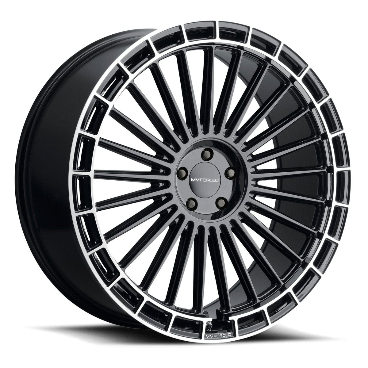 MV Forged MVF40 24" 5x110 up to 5x130 Gloss Black Diamond Ring (Custom Wheel)