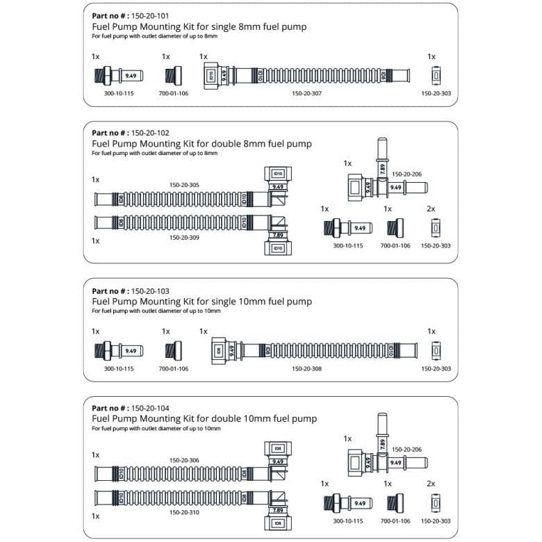 Nuke Performance SAE Fuel pump mounting kit