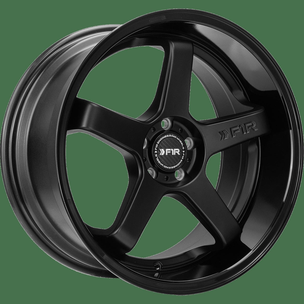F1R FC5 18" 5x112 Matte Black w/ Gloss Black Lip