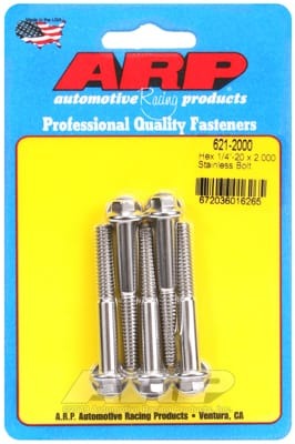 ARP 1/4-20 x 2in SS Hex Bolt Kit (Set of 5)
