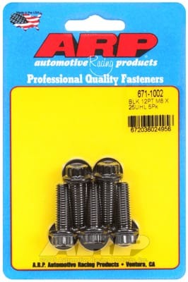 ARP M8 x 1.25 x 30 12pt Black Oxide Bolts (Set of 5)