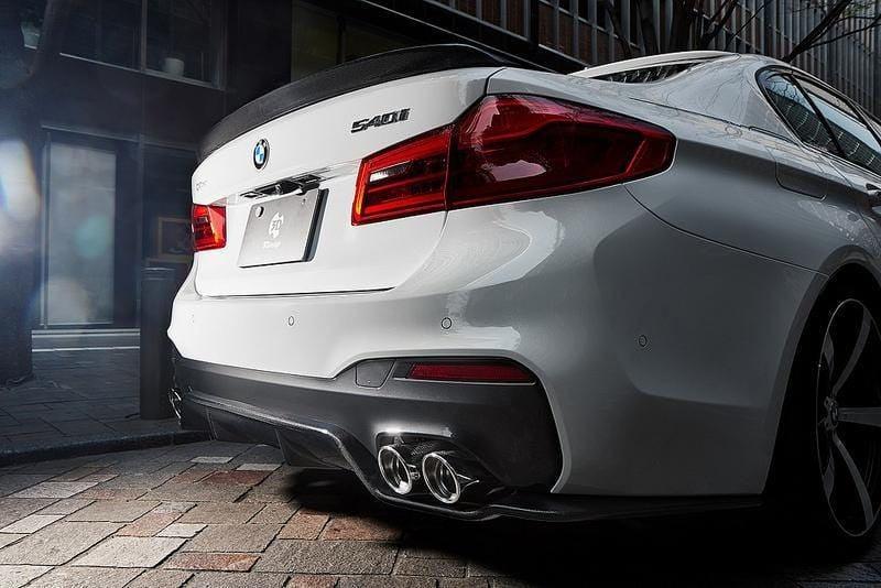 3D Design - 5 Series G30 M-Sport Rear Diffuser Type 1 installs with OE M-Sport Diffuser
