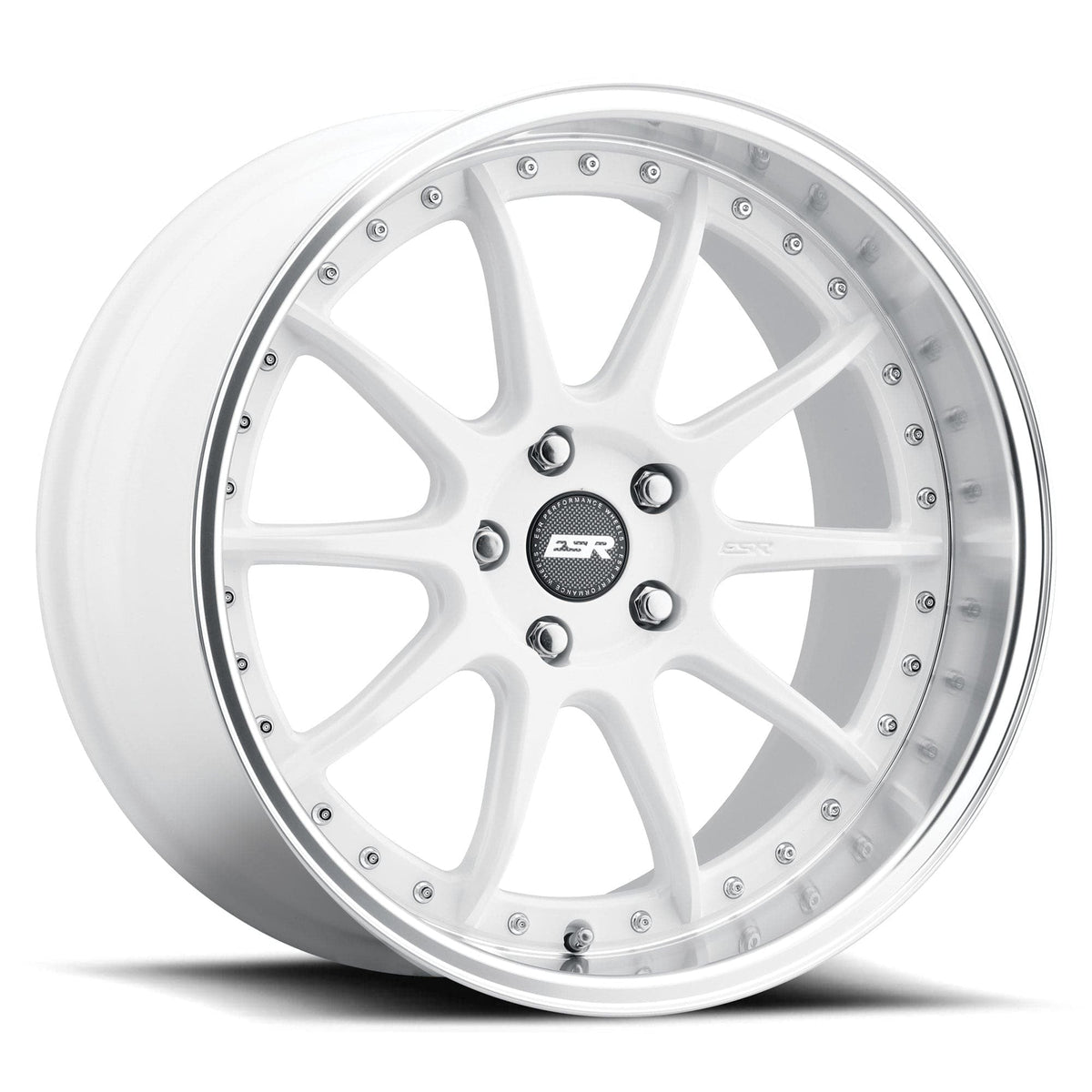 ESR Wheels CS12 19" 5x112 (Custom Drill) Gloss White w/ Machined Lip