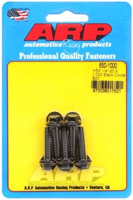 ARP 1/4-20 X 1.000 Hex Black Oxide Bolts