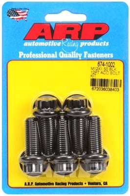 ARP M12 x 1.50 x 30 12pt Black Oxide Bolts (Set of 5)