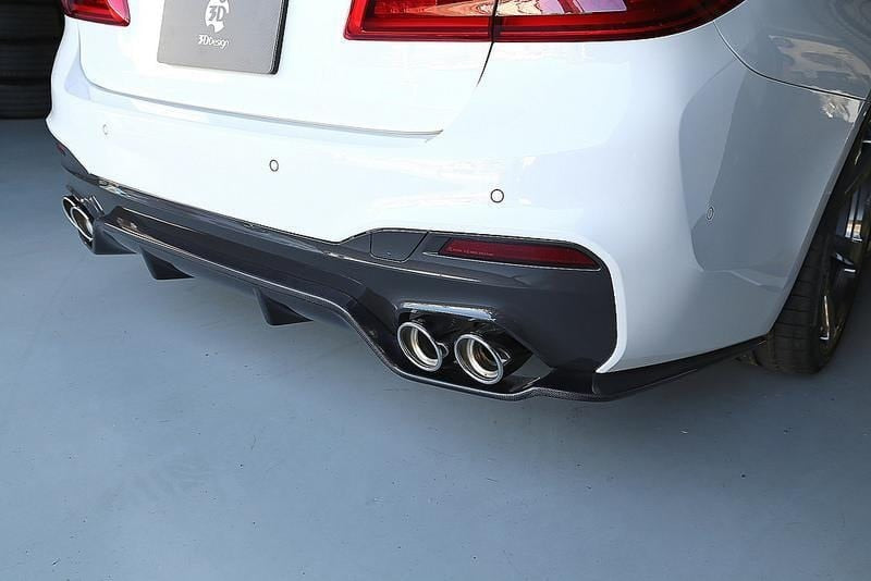 3D Design - 5 Series G30 M-Sport Rear Diffuser Type 1 installs with OE M-Sport Diffuser