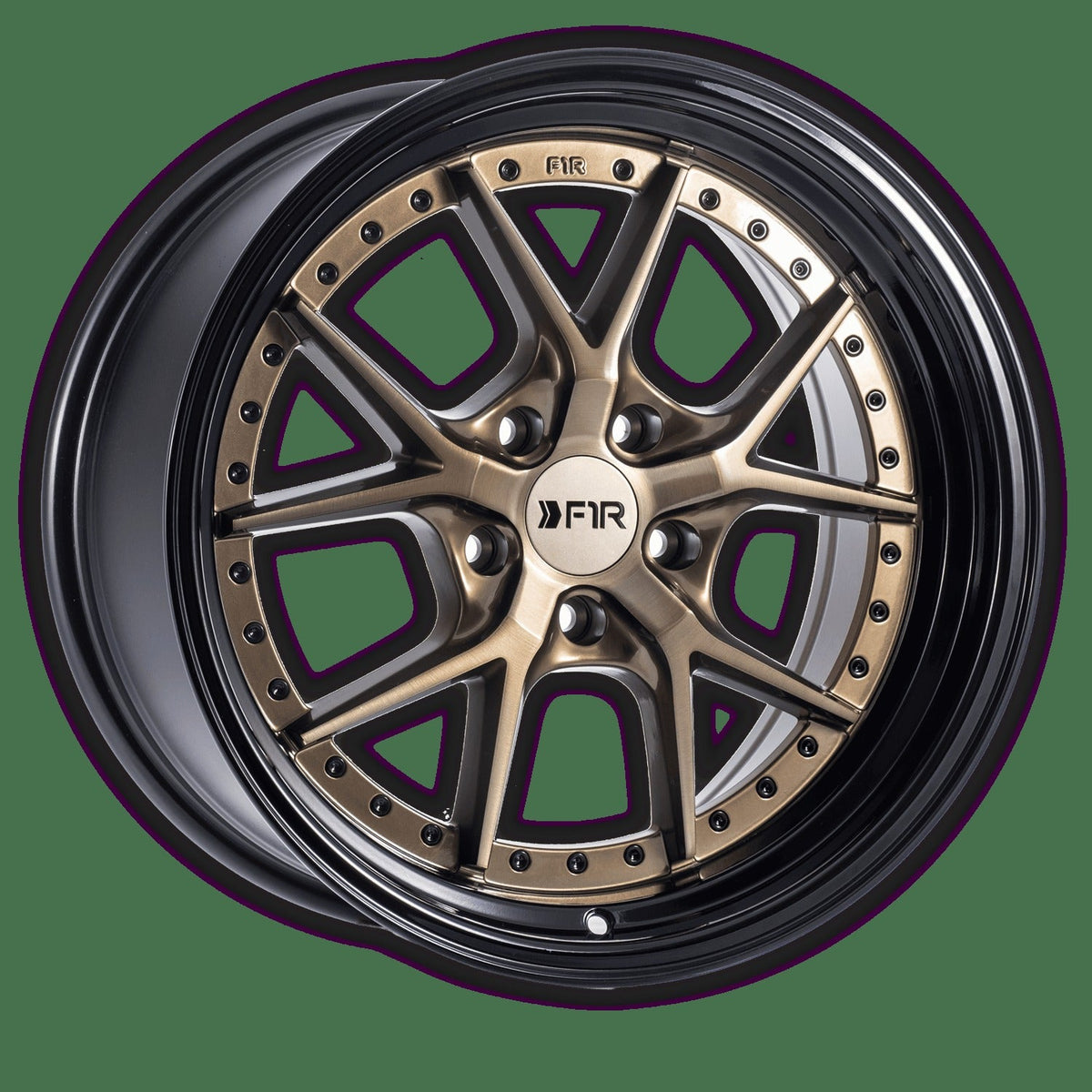 F1R F105 17" 5x114 Bronze w/ Black Lip