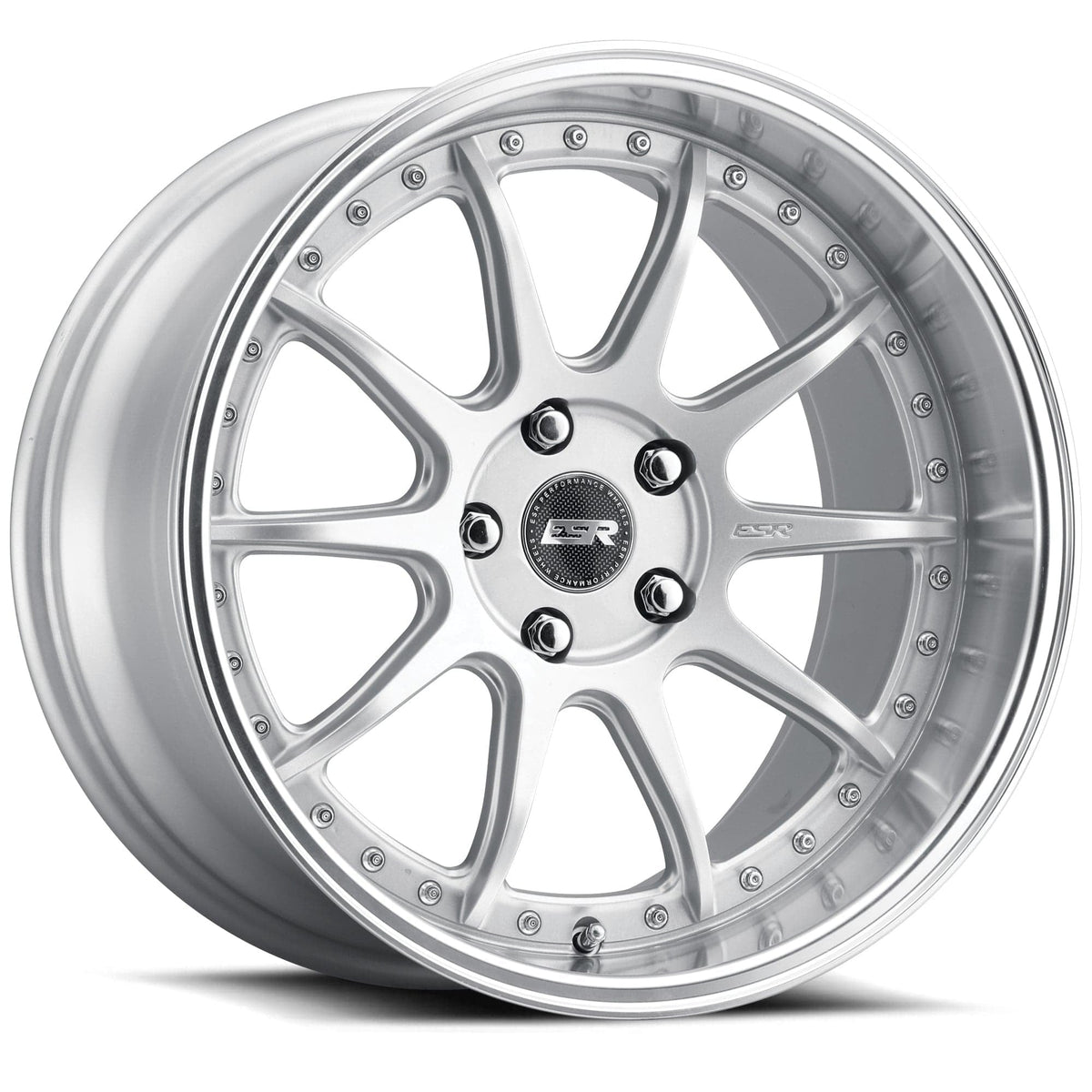 ESR Wheels CS12 18" 5x112 (Custom Drill) Hyper Silver w/ Machined Lip