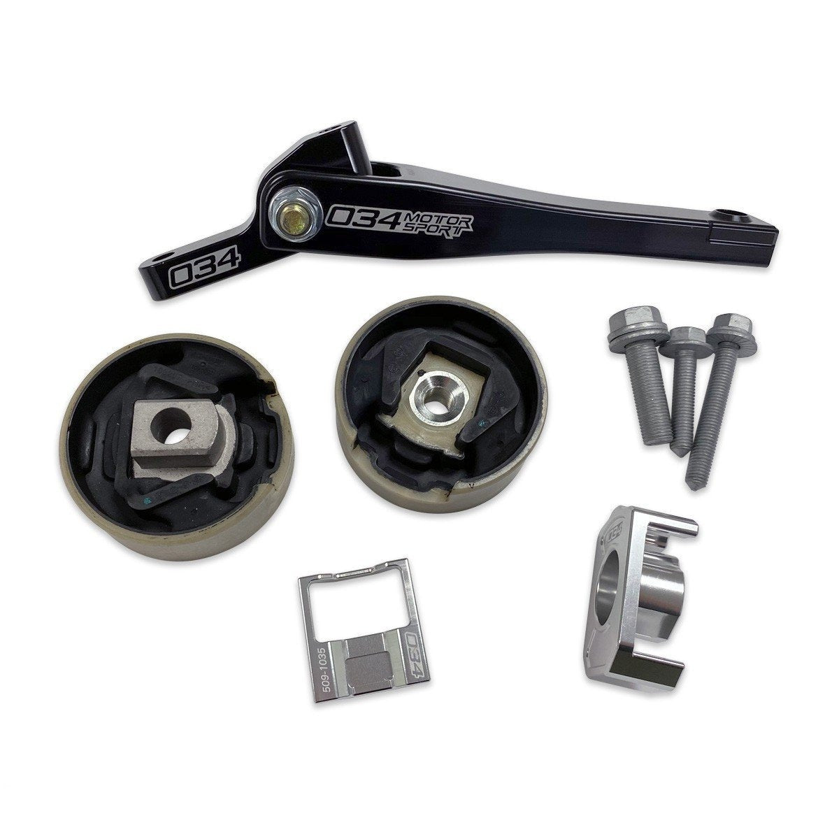 034Motorsport Billet Spherical Dogbone Mount Performance Pack w / Dogbone Pucks (Manual or 6-Speed DSG) / Audi 8V A3 / S3 / Audi 8S TT / TTS / Volkswagen Mk7 Golf / GTI / R / MK8 GTI