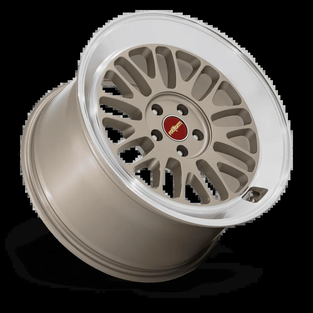 Rotiform SCP 19" 5x112 Matte Gold w/ Diamond Cut Lip