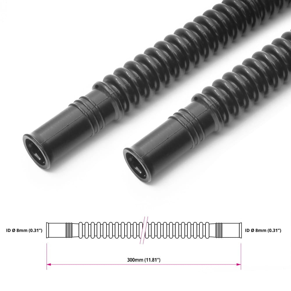 Nuke Performance Convoluted black nylon in-tank fuel hose Ø8mm 300mm